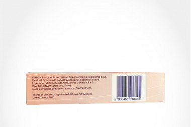 Brilinta 60 Mg Caja Con 30 Tabletas Recubiertas