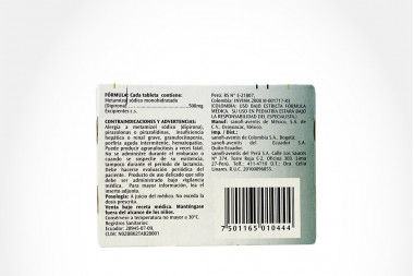 Novalgina 500 mg Caja Con 50 Tabletas 