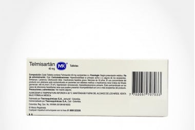 Telmisartán 40Mg Caja Con 30 Tabletas