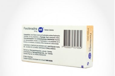 Fexofenadina 120 mg Caja Con 10 Tabletas Cubiertas  