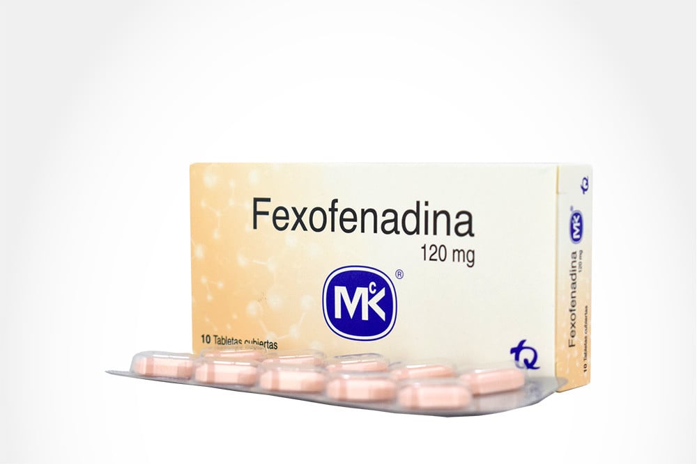 Fexofenadina 120 mg Caja Con 10 Tabletas Cubiertas  