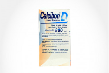 Calcibon D 1500 mg / 800 U.I. Empaque Con Caja Con Frasco Con 30 Tabletas Recubiertas - Gratis 15 Tabletas 