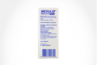 MESULID GRA 100 MG ORAL SOB 6 UN NOVAMED S A