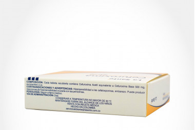 Cefuroxima 500 mg Caja Con 10 Tabletas