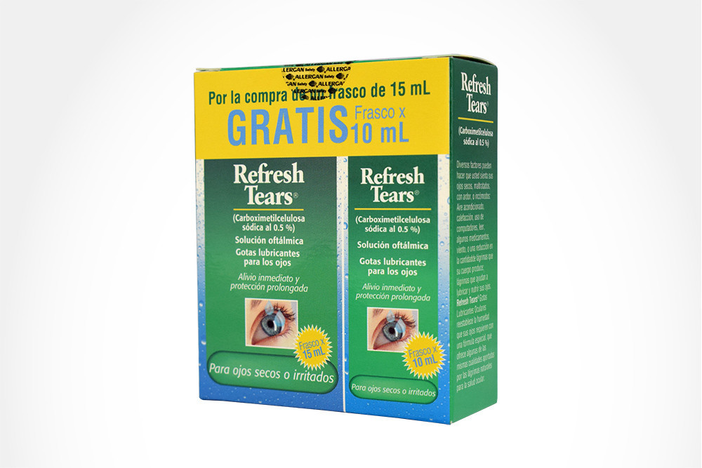 Refresh Tears 0.5 % Solución Oftálmica Caja Con Frasco Con 15 mL – Gratis Frasco Con 10 mL 