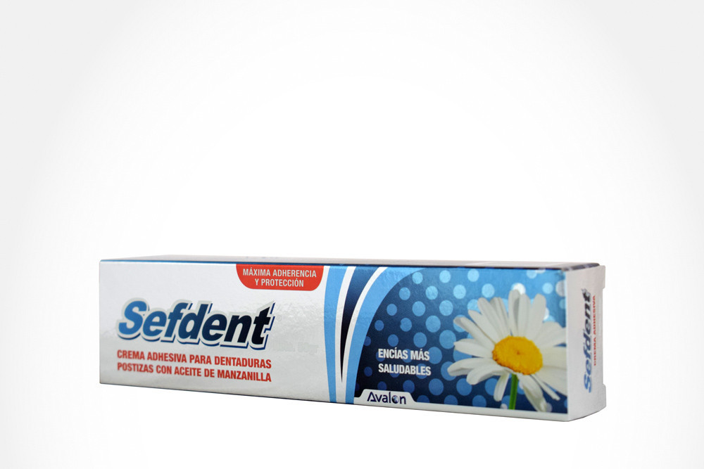 CREMA ADHESIVA SEFDENT CRE - ACEITE DE MANZANILLA TUB 50 G AVALON PHARMACEUTICAL SA Sefdent Crema Adhesiva Para Dentaduras Caja Con Tubo Con 50 G