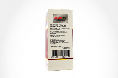 AnemiKids 6.66 mg / mL Caja Con Frasco Con Gotas Con 30 mL – Sabor Frutos Rojos
