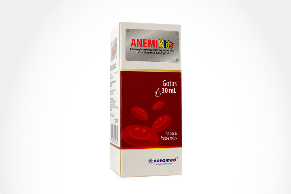 AnemiKids 6.66 mg / mL Caja Con Frasco Con Gotas Con 30 mL – Sabor Frutos Rojos