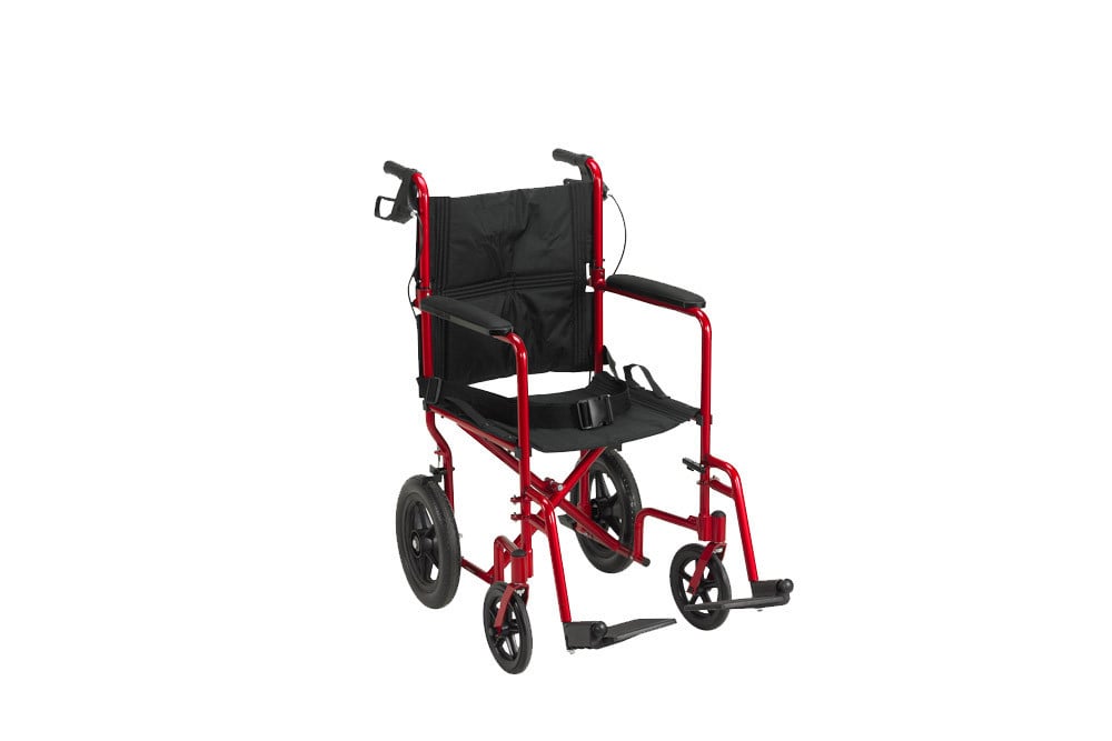 SILLA DE RUEDAS DRIVE Silla De Transporte Drive Plegable Con Frenos – Color Rojo