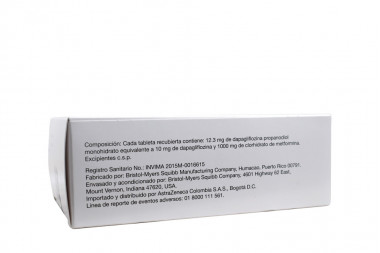 Xigduo XR 10 / 1000 mg Caja Con 28 Tabletas Recubiertas De Liberación Prolongada