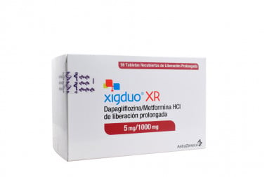 Xigduo XR 5 / 1000 mg Caja Con 56 Tabletas Recubiertas De Liberación Prolongada