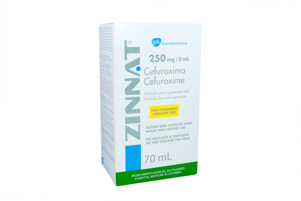 Zinnat Granulos 250 mg /5 mL Caja Con Frasco Con 70 mL - Suspención Oral 