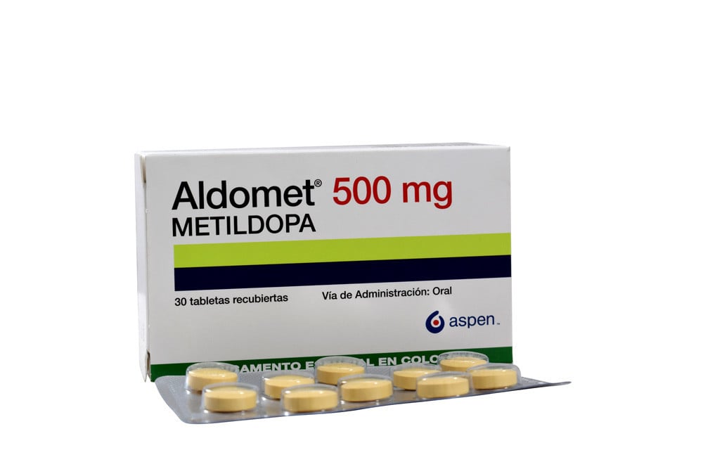 Aldomet 500 mg Caja Con 30 Tabletas Recubiertas