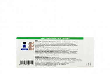 Plavix 75 mg Caja Con 28 Comprimidos Recubiertos