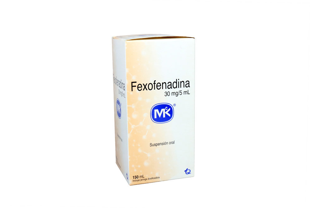 Fexofenadina Suspensión Oral 30 mg / 5 mL Caja Con Frasco Con 150 mL