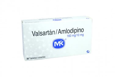 Valsartán / Amlodipino 160 / 10 Mg Caja Con 30 Tabletas Cubiertas