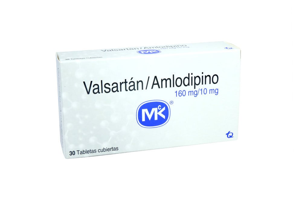 Valsartán / Amlodipino 160 / 10 mg Caja Con 30 Tabletas Cubiertas