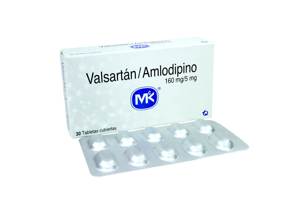 Valsartán / Amlodipino 160 / 5 mg Caja Con 30 Tabletas Cubiertas