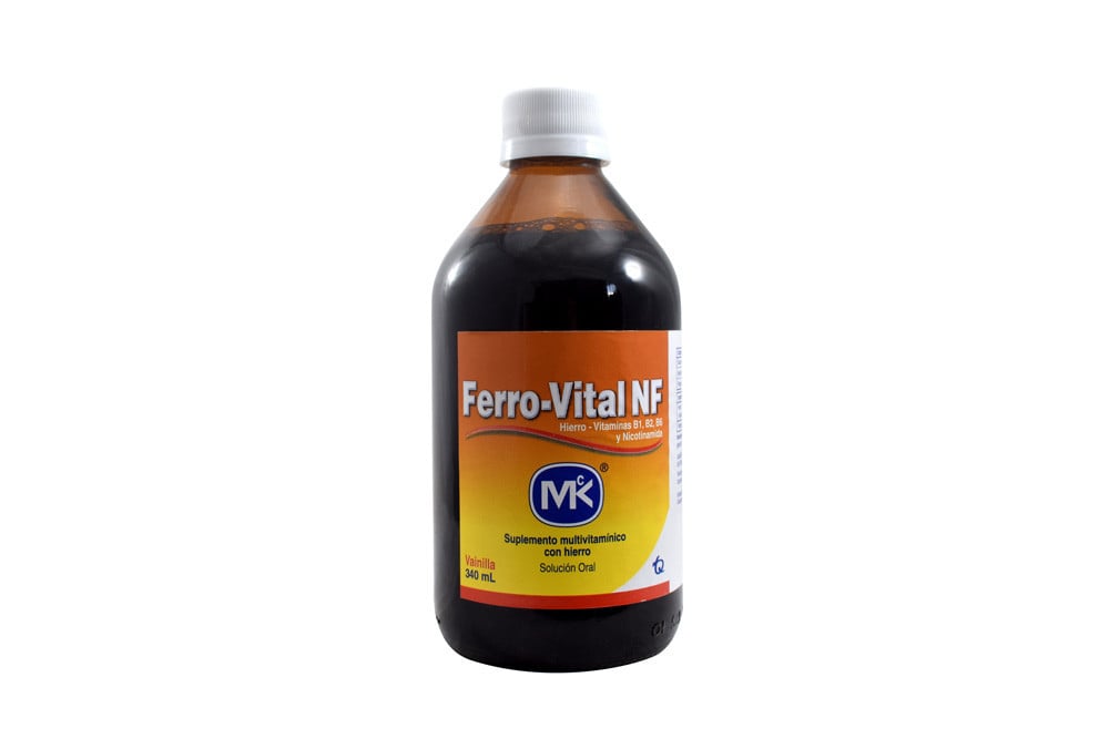 Ferro-Vital NF Solución Oral Frasco Con 340 mL - Vainilla 