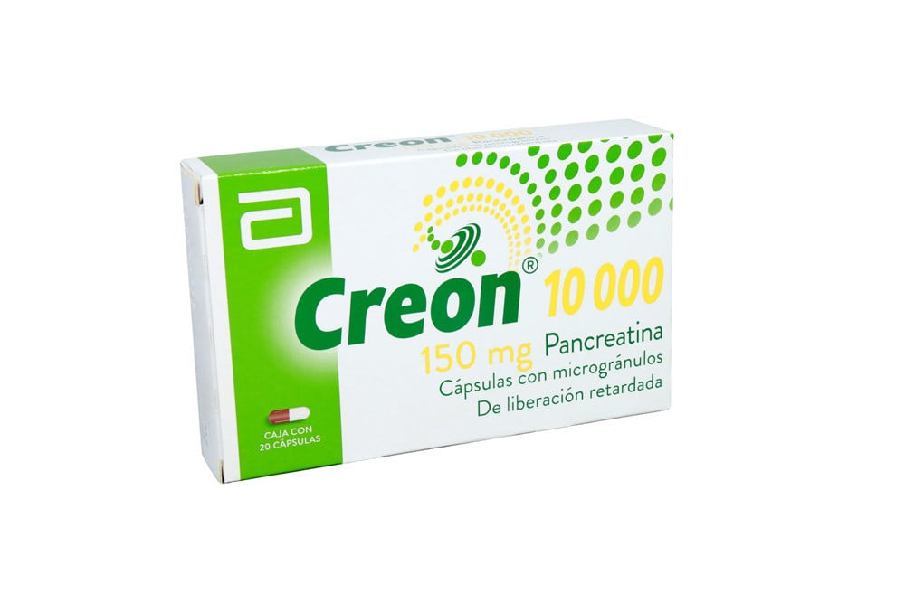 Creon 10000 150 mg Caja Con 20 Cápsulas Con Microgránulos De Liberación Retardada