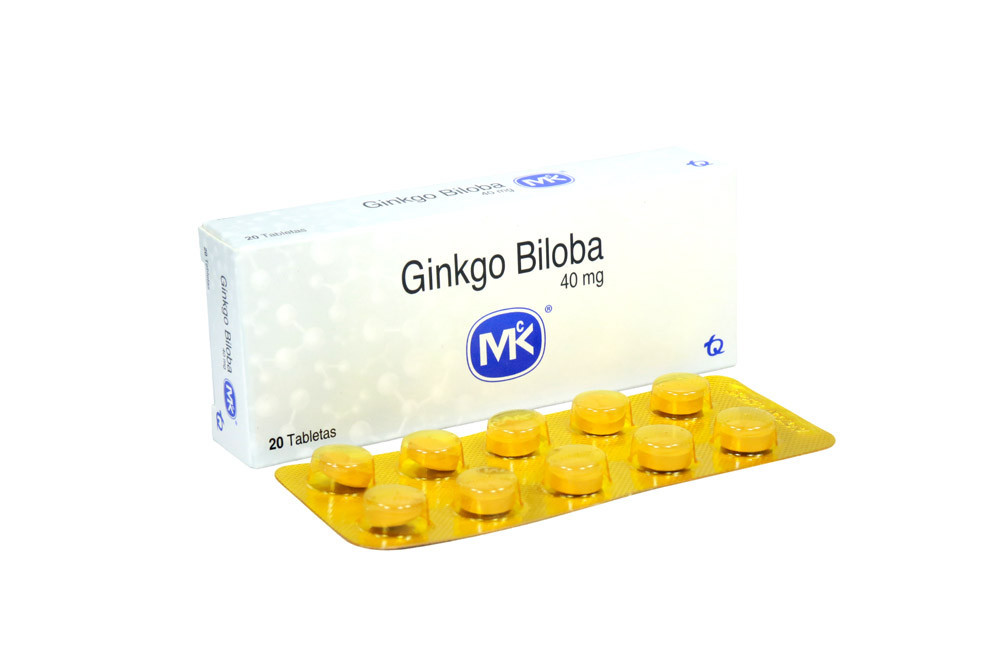 Ginkgo Biloba 40 mg Caja Con 20 Tabletas