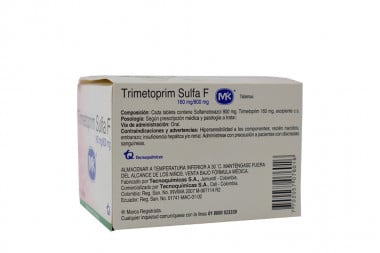 Timetroprim Sulfa F 160 / 800 Mg Caja Con 100 Tabletas