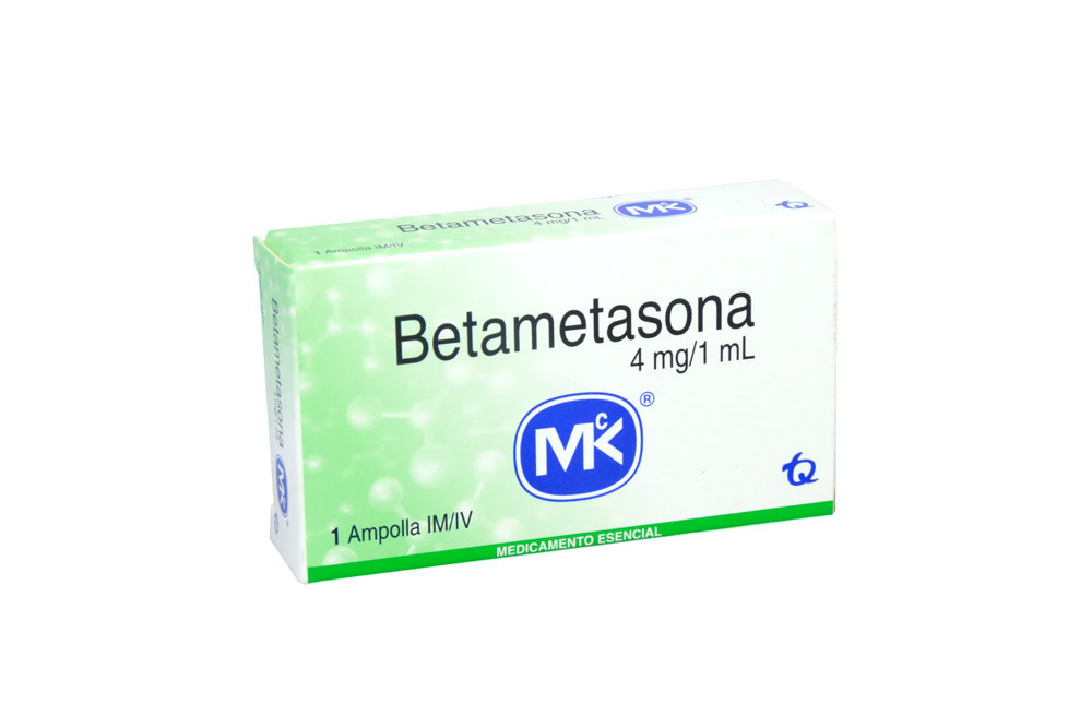 Betametasona Solución Inyectable 4 mg / 1 mL Caja Con 1 Ampolla 