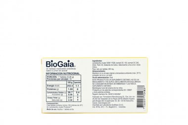 Biogaia Caja Con 10 Tabletas Masticables Probióticas – Sabor Limón