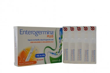 Enterogermina Plus Suspensión Oral 4 Millardos Caja Con 5 Frascos De 5 mL