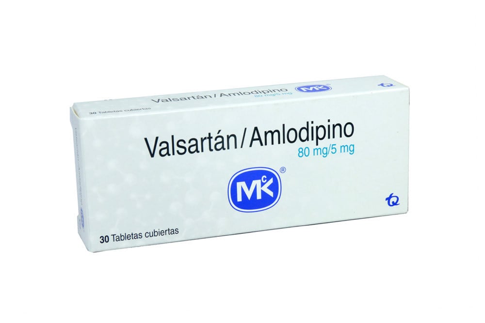 Valsartán / Amlodipino 80 / 5 Mg Caja Con 30 Tabletas Recubiertas