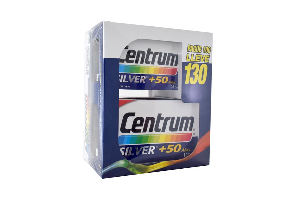 Centrum Silver 50+ Caja Pague 100 Lleve 130 Tabletas