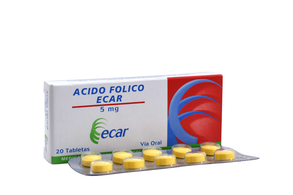 Comprar En Droguerías Cafam Ácido Fólico 5 mg Caja x 20 Tabletas