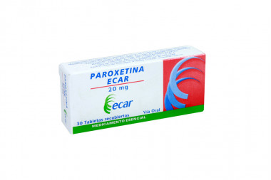 PAROXETINA 20 mg Con 60 Tabletas Recubiertas
