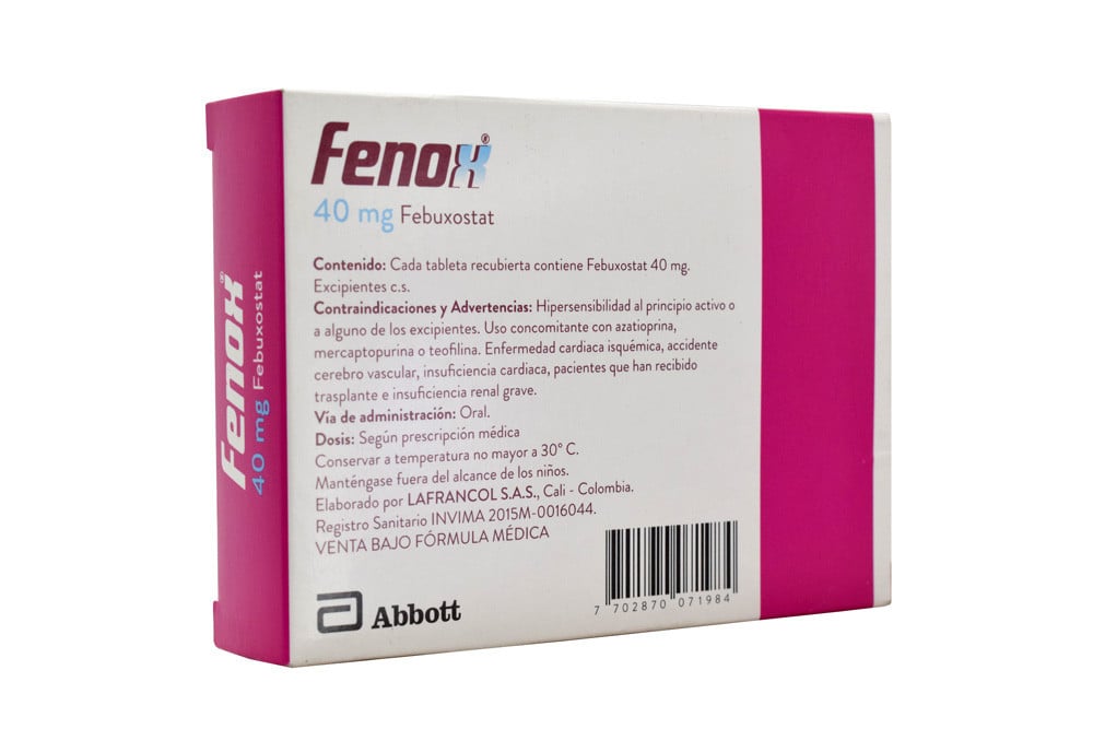 Fenox 40 mg Caja Con 30 Tabletas Recubiertas