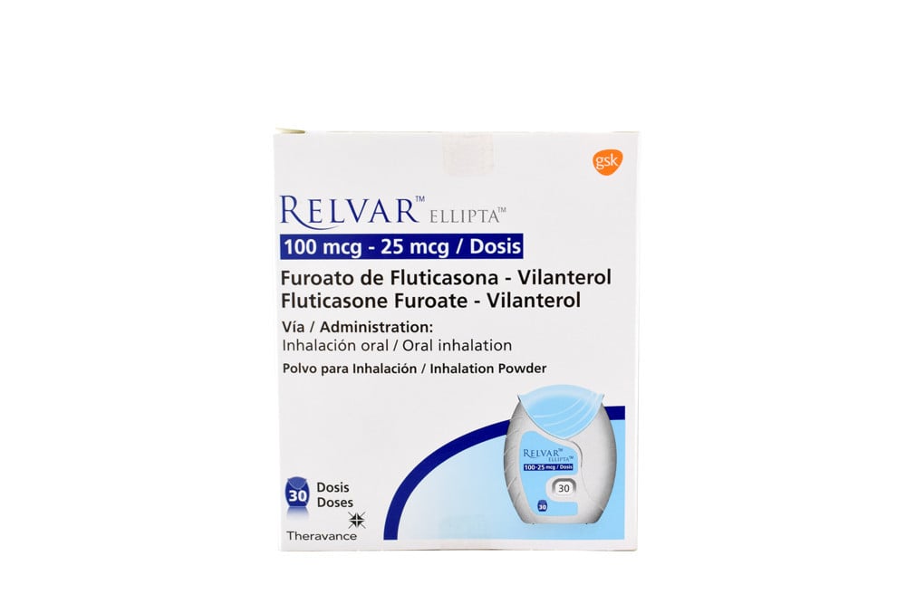 Relvar Ellipta 100 / 25 mcg Caja Con 30 Dosis