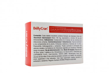 BellyCran 140 mg Caja Con 30 Tabletas Recubiertas