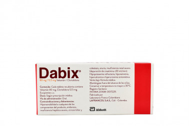 Dabix 80 / 12.5 mg Caja Con 30 Tabletas Recubiertas