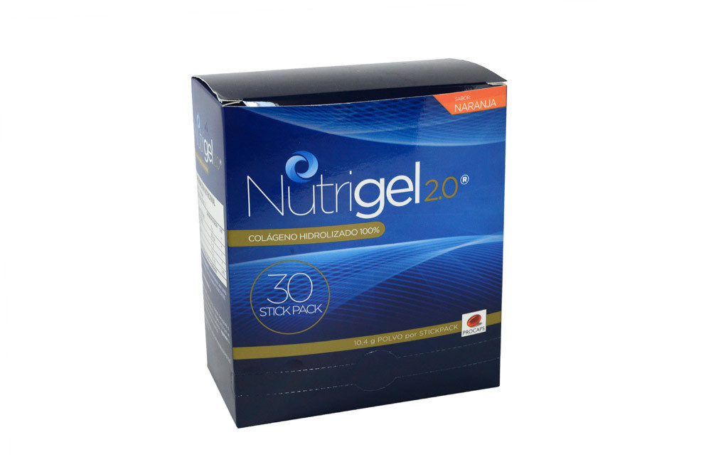 Nutrigel 2.0 Colageno Hidrolizado Caja Con 30 Sobres - Sabor Naranja