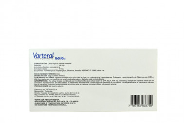 Varteral 160 / 10 mg Caja Con 28 Cápsulas Blandas