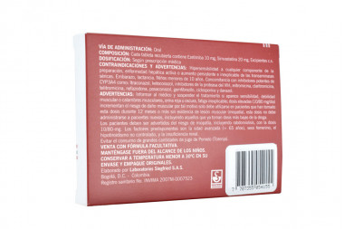 Tazomet-S 10 / 20 mg Caja Con 28 Tabletas Recubiertas