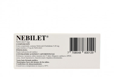 Nebilet 5 mg Caja Con 28 Comprimidos Divisibles