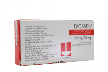 Dicasen 25 / 25 mg Caja Con 30 Comprimidos 