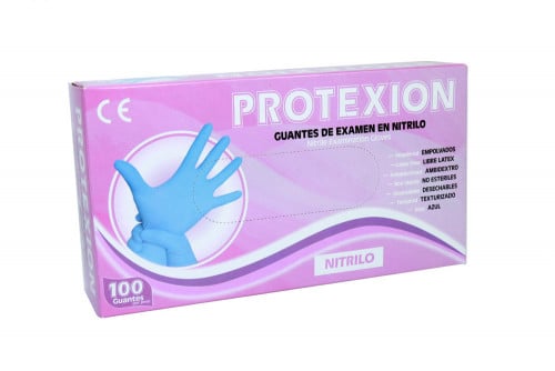 Protexion Guantes de Examen En Nitrilo Caja Con 100 Unidades - Talla S