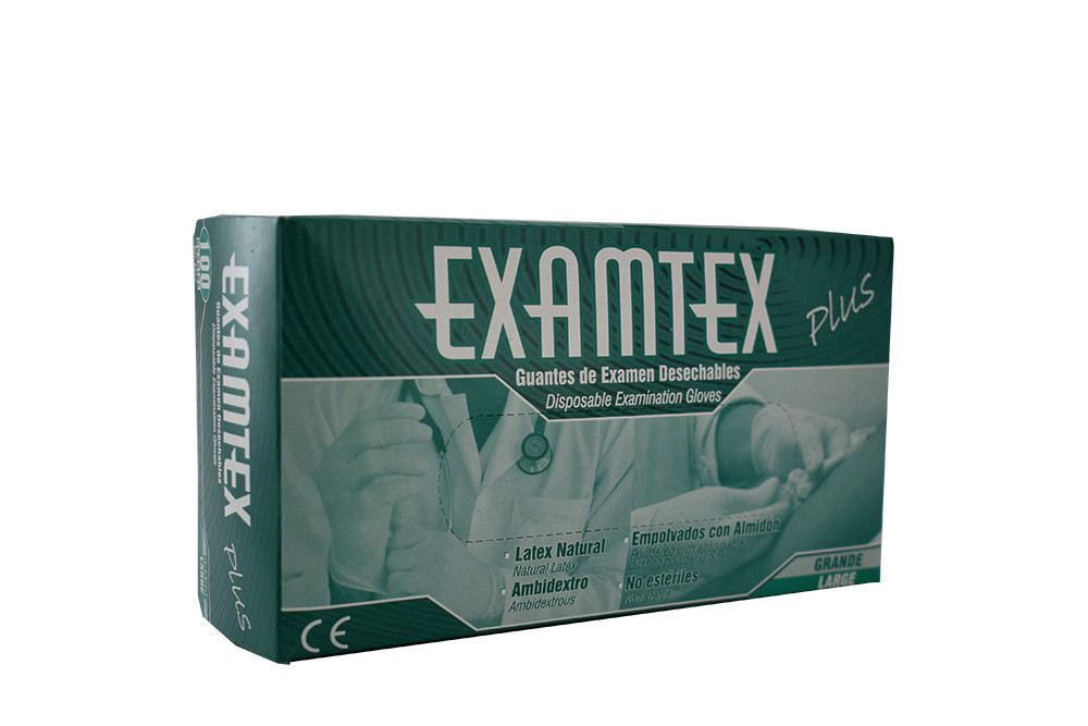 Examtex Guantes De Examen Desechables Caja Con 100 Unidades - Large