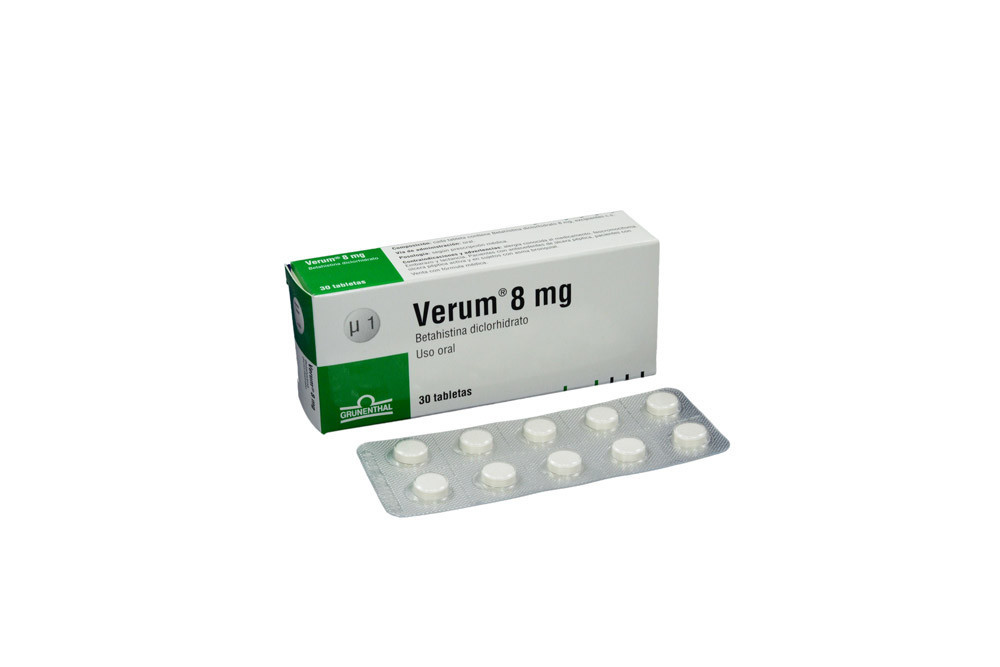 Verum 8 mg Caja Con 30 Tabletas