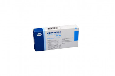 Vibramicina 100 mg Caja Con 15 Tabletas Recubiertas