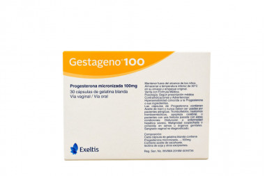 Gestageno 100 mg Caja Con 30 Cápsulas Blandas 