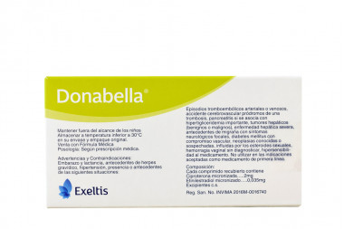 Donabella 2/0,035 mg Caja Con 21 Comprimidos Recubiertos 
