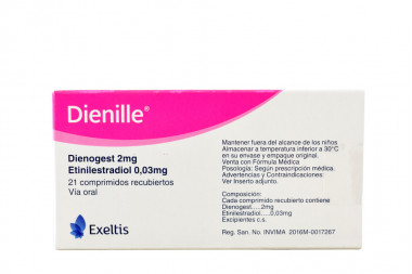Dienille 2/0,03 mg Caja Con 21 Comprimidos Recubiertos
