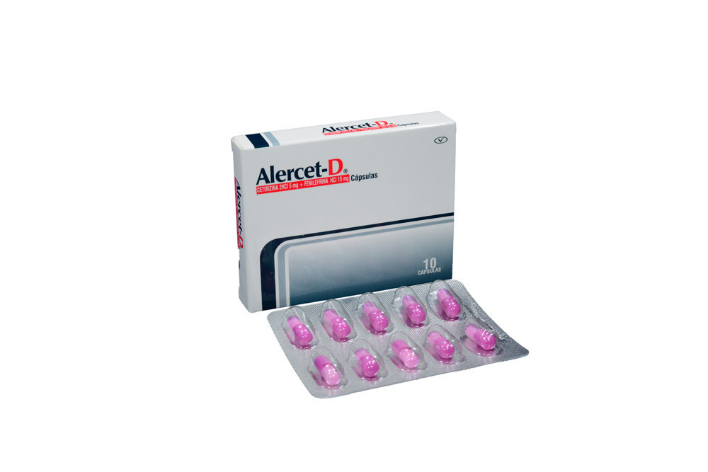 Alercet-D 5 / 15 mg Caja Con 10 Cápsulas